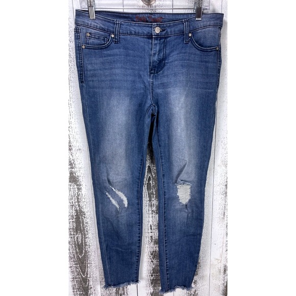 Celebrity Pink Womens Body Sculpt Mid Rise Ankle Skinny Jeans Blue Size 9/29 - Picture 1 of 8